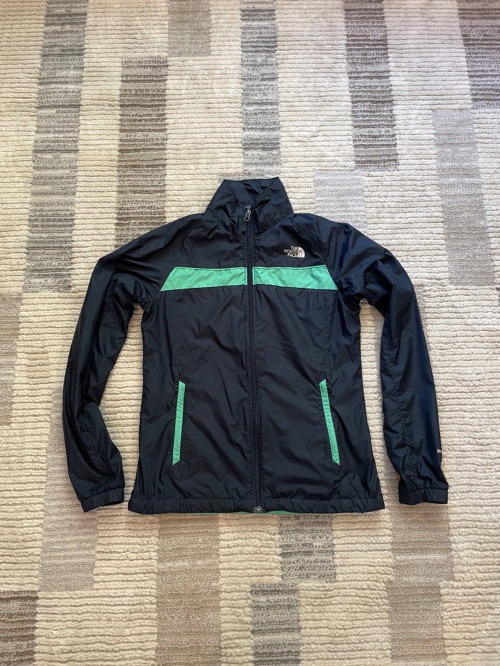 The North Face Navy Jacket with Mint Green Accents